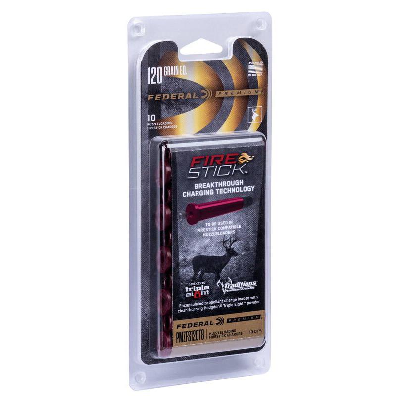 Federal Firestick 120 - 10/ct Picture of Federal Cartridge Co. FEDERAL MUZZLELOADER 120GR FIRESTICK TRIPLE 8 10RD