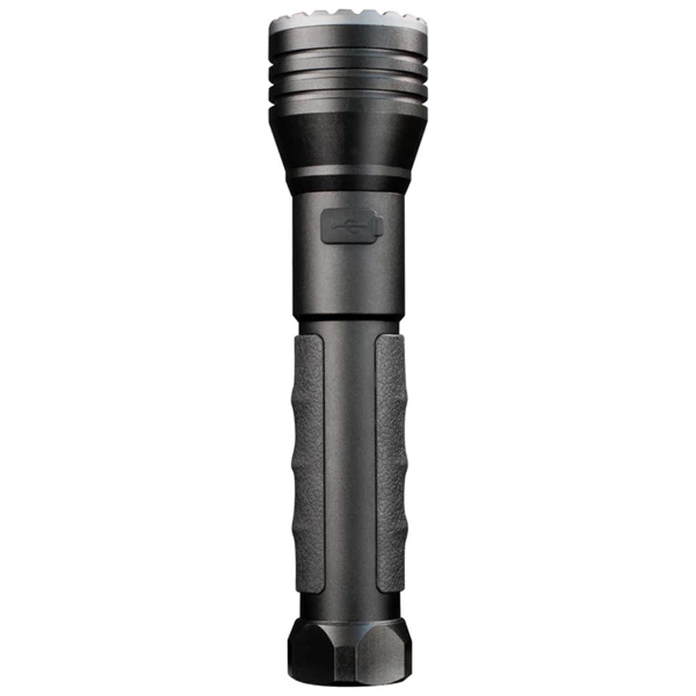 Police Security Flashlight Twin Power Long Throw LED Flashlight 450 Lumens Black Picture of LB Marketing Inc DBA Police Security Flashlights Police Security Long Throw Twin Power 10850 1/4 mile beam 450lm