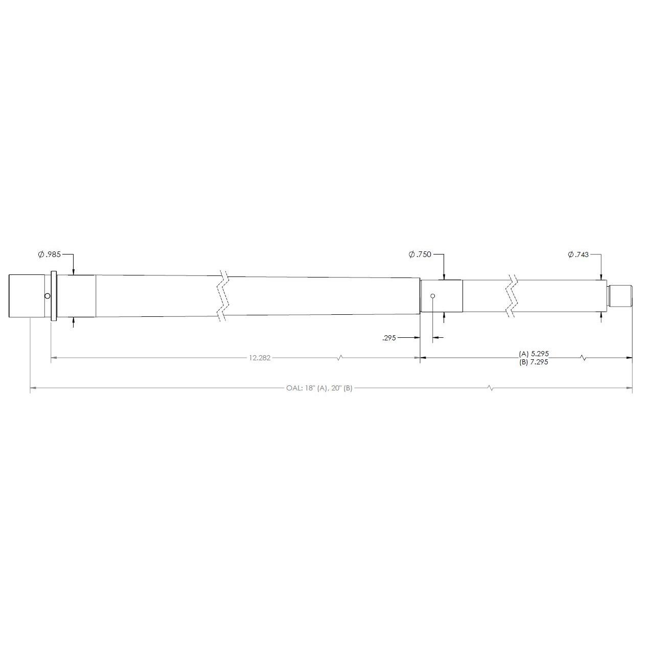 Proof Steel Drop in Barrel for Rifle Gas System AR-15 Compatible Firearms 223 Wylde 20" 1:8 Twist 1/2-28 Picture of Proof Research Inc PROOF Barrel AR15 223WYLDE 20in 8T 4 GROOVE 1/2-28 THREAD SS
