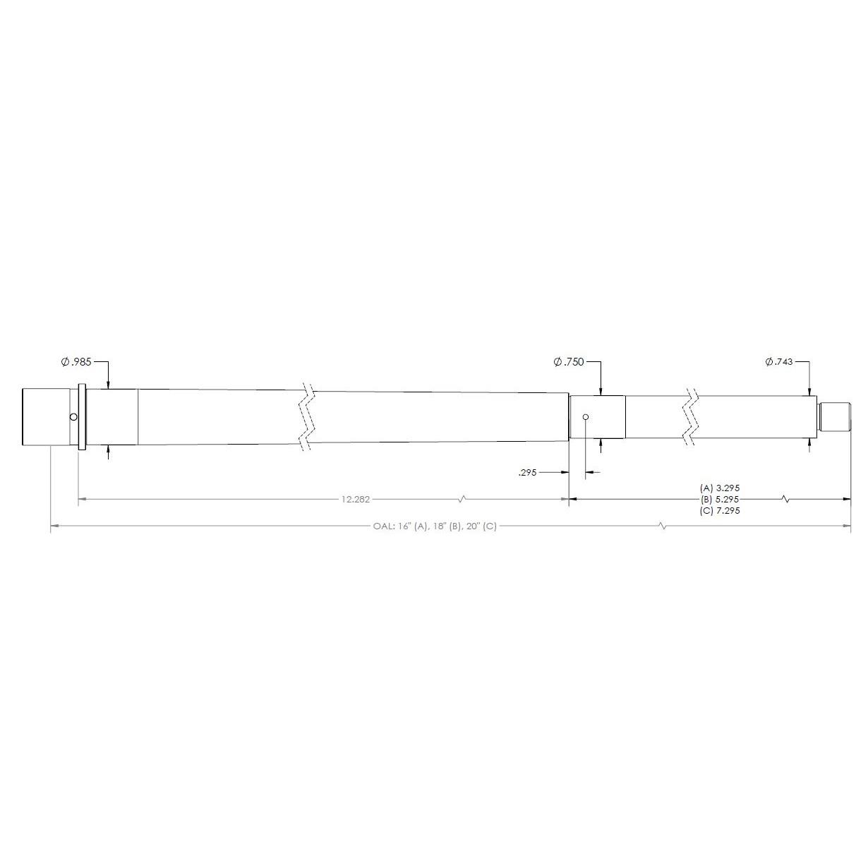 Proof Steel Drop in Barrel for Rifle Gas System AR-15 Compatible Firearms 6 ARC 16" 1:7.5 Twist 5/8-24 Picture of Proof Research Inc PROOF Barrel AR15 6ARC 16in 7.5 TWIST 4 GROOVE 5/8-24 THREAD SS