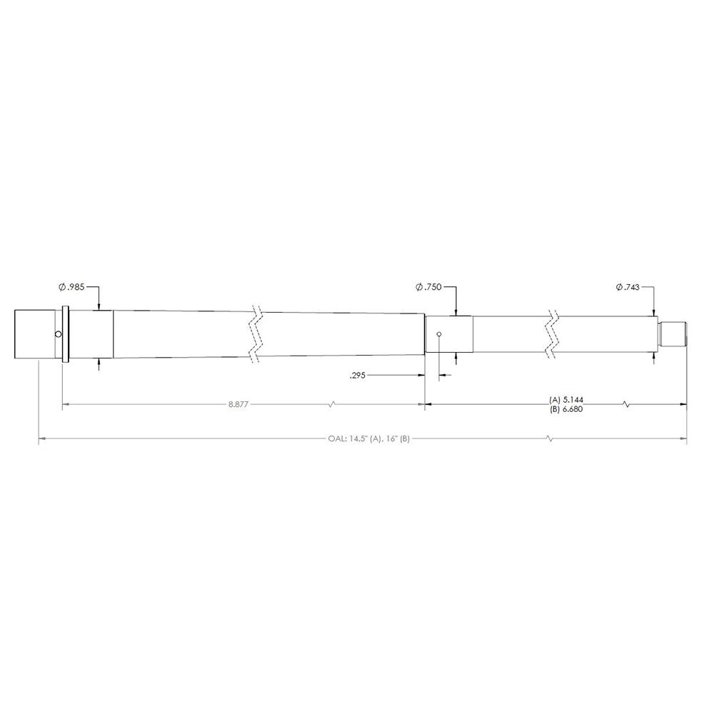 Proof AR-15 Rifle Barrel .223 Wylde 16" 5/8x24 Threaded Stainless Steel Picture of Proof Research Inc PROOF Barrel AR15 223WYLDE 16in 7T 4 GROOVE 5/82-24 THREAD SS