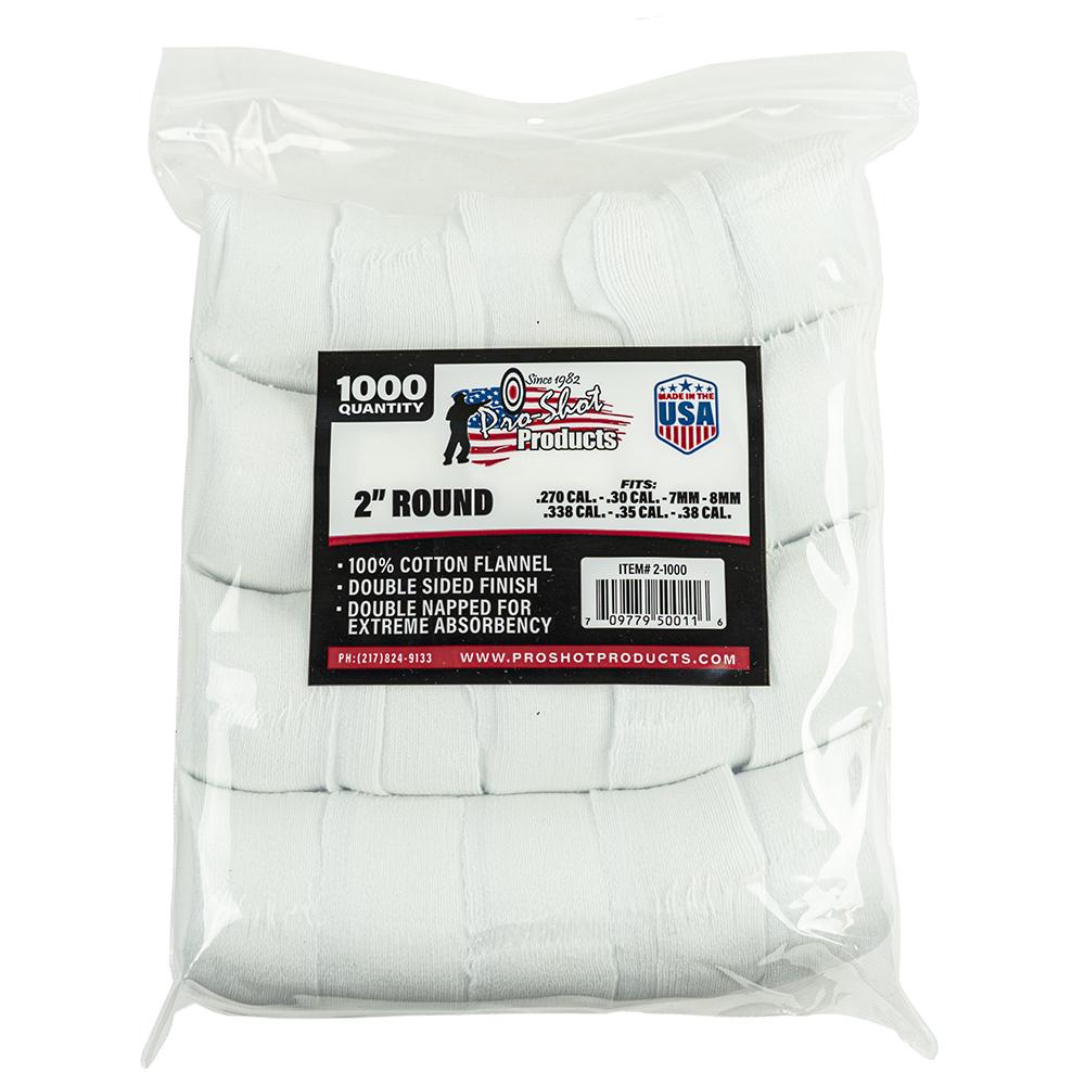 Pro-Shot 2" Round 100% Cotton Patches 1000/ct
