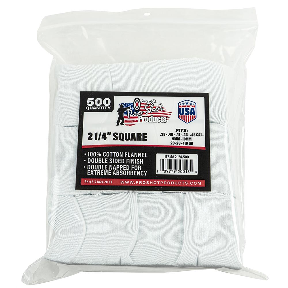Pro-Shot 2 1/4" Square 100% Cotton Patches 500/ct