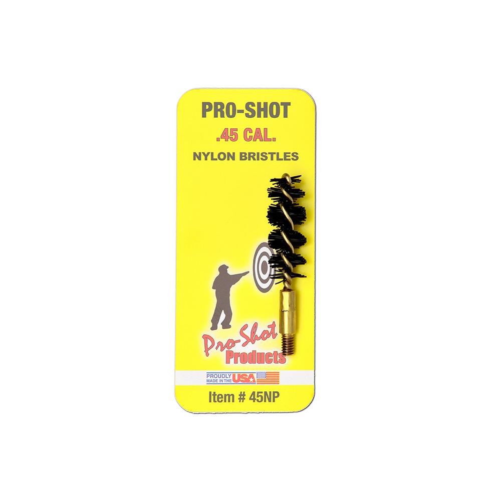 Pro-Shot Nylon Pistol Bore Brush with Brass Core .45 cal Picture of Pro-Shot Products 45 CAL NYLON BRISTLE BRUSH PISTL
