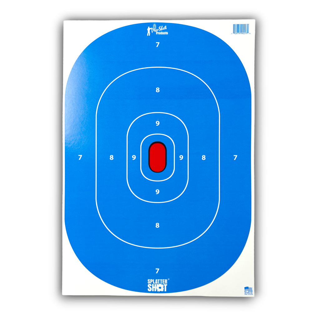 Pro-Shot Splattershot Silhouette Insert Paper Target Hi-Vis 12"x18" 8/ct Picture of Pro-Shot Products 12x18 Silhouette Insert-Low/ High Light HI VIS BLUE 8 PK