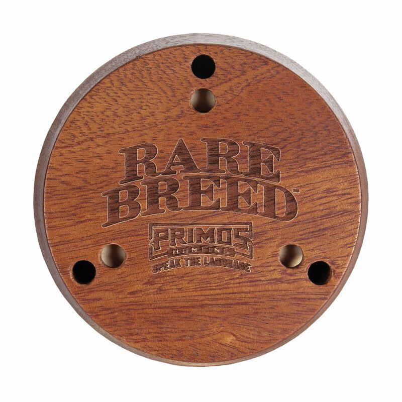 Primos Rare Breed Turkey Pot Call Aluminum And Wood Picture of Primos Primos RareBreed Al Pot Wood Grain Trap