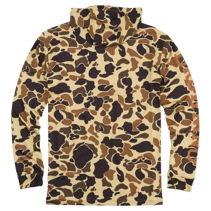 Browning Hooded Long Sleeve Tech Shirt Vintage Tan Camo S Picture of Browning Clothing Browning SHOOTING SHIRT VINTAGE TAN CAMO S