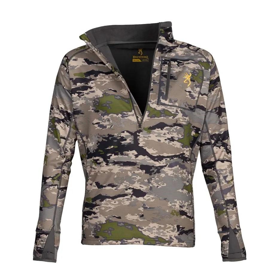 Browning Monroe 1/4 Zip Long Sleeve Shirt Ovix Camo M Picture of Browning Clothing Browning SHT MONROE 1/4 ZIP OVIX M