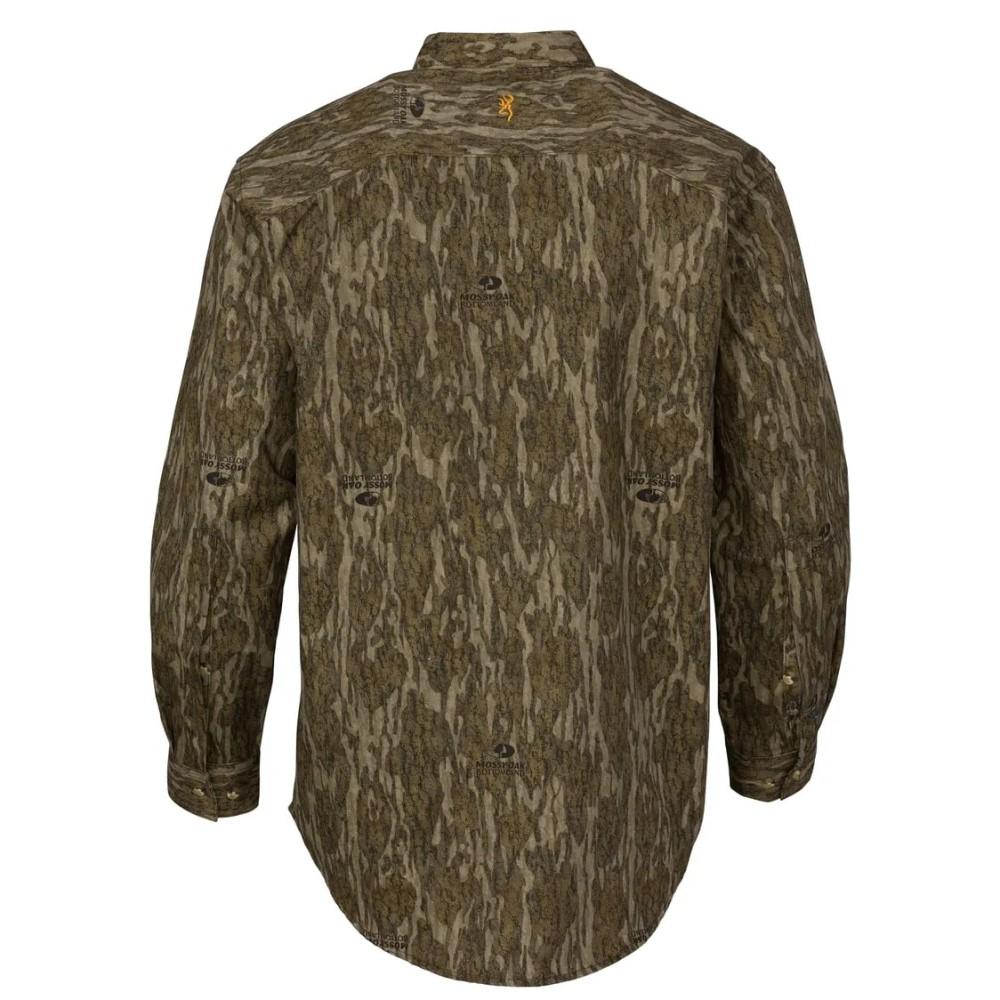Browning Wasatch-CB Shirt Button-Front 2 Pocket Mossy Bottomland M Picture of Browning Clothing Browning WASATCH-CB Button-Front 2 Pocket Shirt MOBottomland M