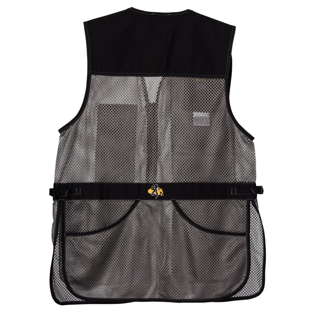 Browning Trapper Creek Mesh Shooting Vest Grey M Picture of Browning Clothing VEST TRAPPER CREEK BLK/GRAY M