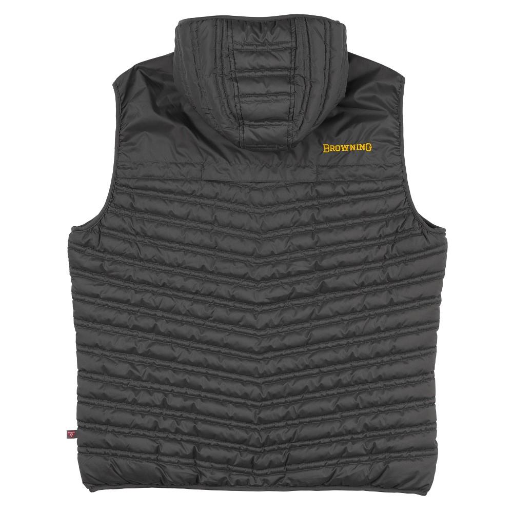 Browning Packable Puffer Hooded Vest Carbon S Picture of Browning Clothing VST PACKABLE PUFFER CARBON S