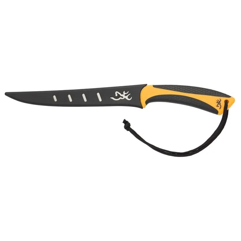 Browning White Water Fillet Knife 7 1/4" Fixed Blade Yellow Picture of Browning Clothing Browning KNIFE WHITE WATER FILLET YLW