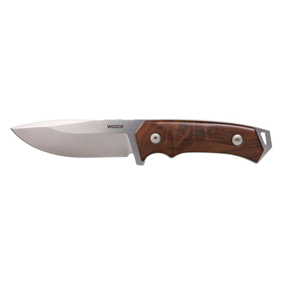 WOOX Rock62 Fixed Knife 4-1/4" Drop Point Blade Walnut Picture of Woox WOOX Rock 62 Fixed 4.25in Grey Blade Walnut Plain Handle