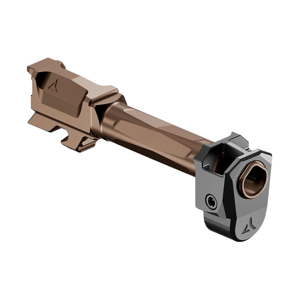 Radian Weapons Afterburner Compensator and Ramjet Barrel Combo for Glock 19 Gen 5 Bronze Barrel Picture of Radian Weapons Radian Weapons AFTERBURNER + RAMJET - Glock 19/19X/45 Gen 5 Bronze Barrel
