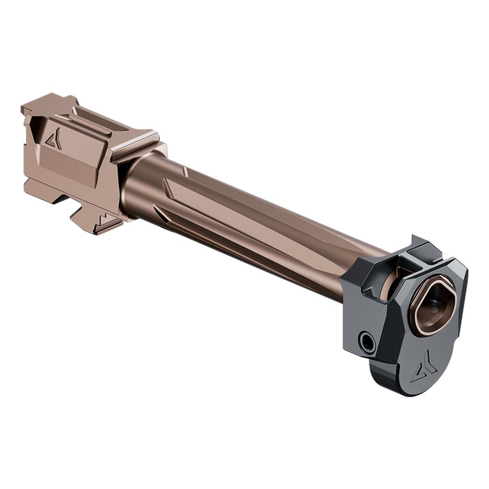 Radian Afterburner and Ramjet Micro Compensator and Ported Handgun Barrel for Glock G43 Bronze Picture of Radian Weapons Radian Weapons AFTERBURNER + RAMJET - Glock - G43 - Bronze