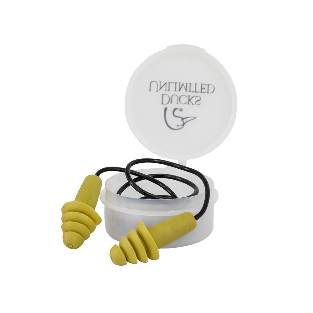 Ducks Unlimited Reusable Earplugs 27dB Green 2/pr with Case Picture of Radians Inc. Ducks Unlimited Reusable Earplugs - Green - Pack of 2 Pair with Case