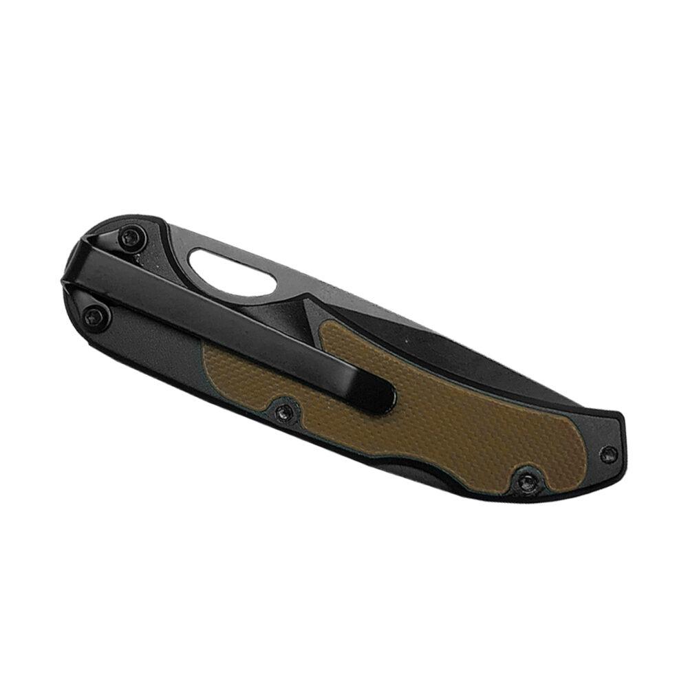 ABKT Elite Mark II Lockback Folding Knife 2-1/2" Drop Point Blade Tan Picture of Rock Ridge Outdoors ABKT Knife Mark II lock back Tan 2.5in Blade