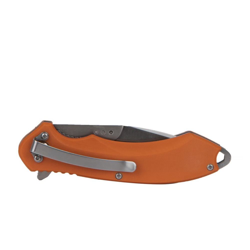 ABKT Elite Switch Folder Knife 4-1/4" Blades Orange Picture of Rock Ridge Outdoors ABKT Knife AB Elite Triplex Folder replaceable 4.25in blade