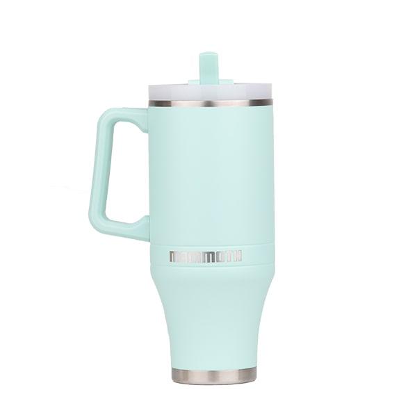 Mammoth Ascent Tumbler 40 oz Seafoam Green Picture of Rock Ridge Outdoors Mammoth Ascent 40 oz Tumbler with handle and straw - Sea Foam
