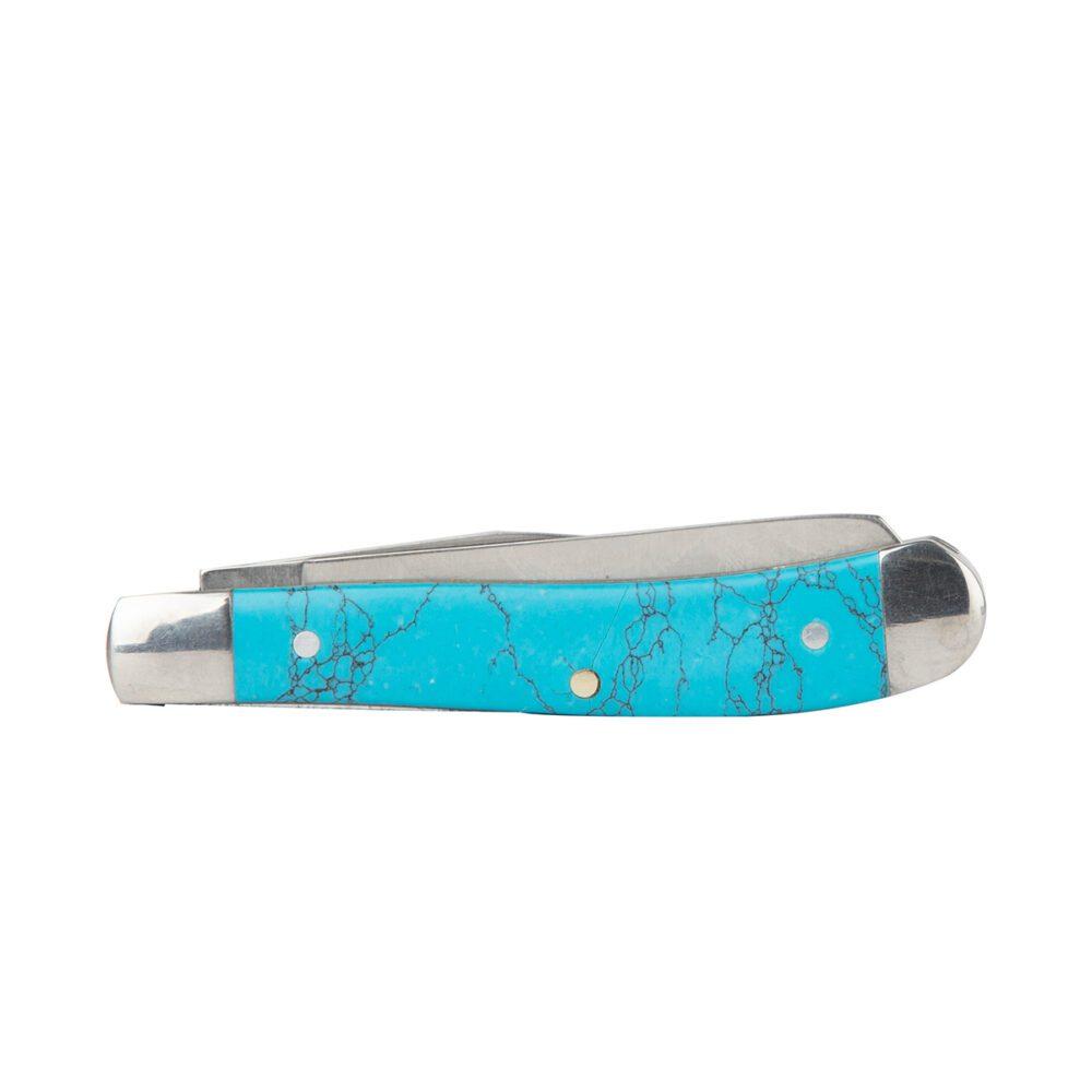 ABKT Roper Peanut Knife 2 Blades Turquoise Picture of Rock Ridge Outdoors Roper Knife Sky Stone Peanut 2 Blade 2.75in