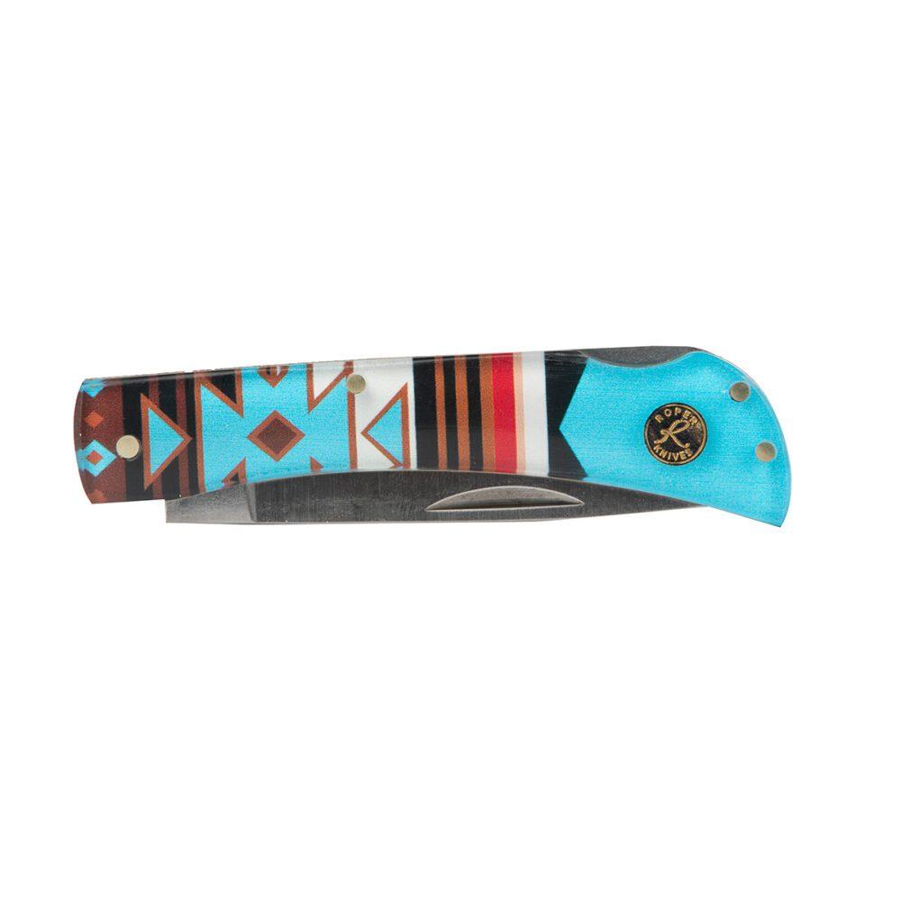 ABKT Roper Tumble Weed Sunset Series II Folding Knife 3" Drop Point Blade Picture of Rock Ridge Outdoors Roper Knife Sunset Series #2 Western series Lockback 3in Blade