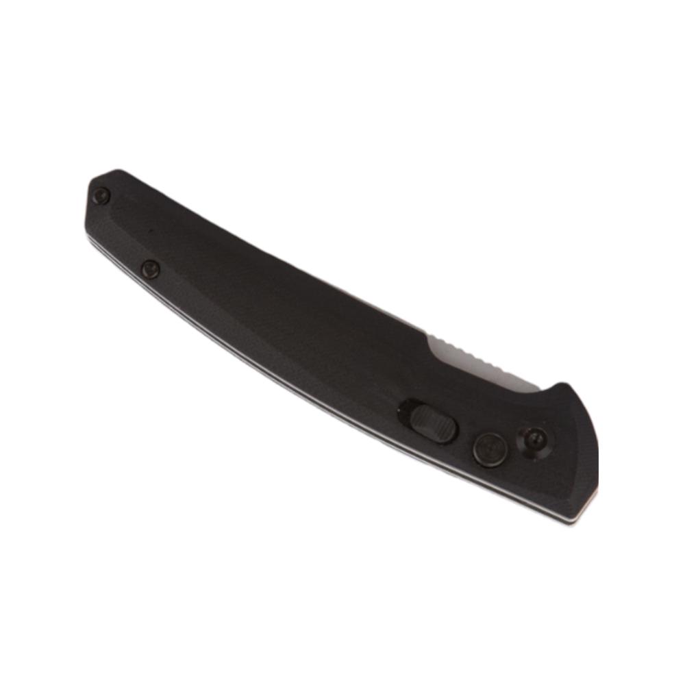 Telum Glaive Tactical Automatic Folding Knife 4" Drop Point Blade Black Picture of Rock Ridge Outdoors Telum Tactical Knife Glaive Black Automatic 4in D2 Blade