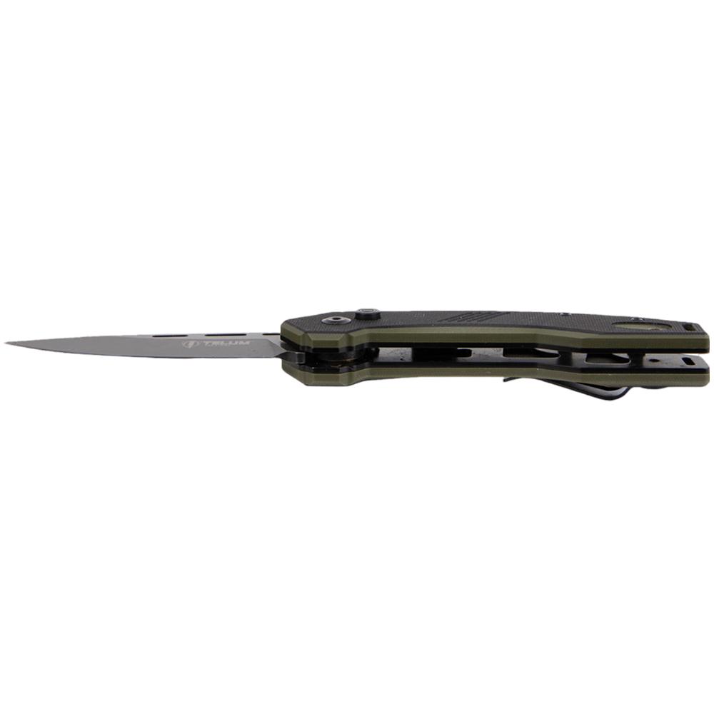 Telum Incinerator Tactical Automatic Knife 3-1/2" Drop Point Blade Black Picture of Rock Ridge Outdoors Telum Tactical Knife Incinerator OD Green/Black Automatic 3.5in S35V Blade