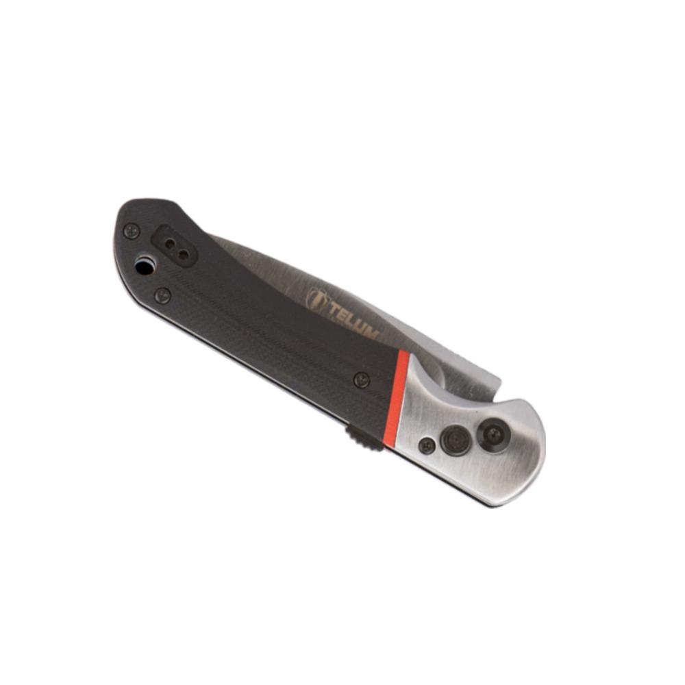 Telum Tremor Tactical Automatic Knife 3-1/2" Drop Point Blade Black Picture of Rock Ridge Outdoors Telum Tactical Knife Tremor Black Automatic 3.5in S35V Blade