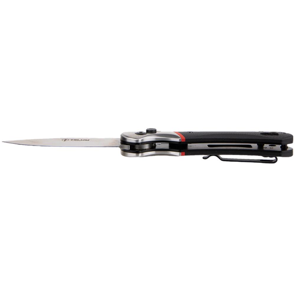 Telum Tremor Tactical Automatic Knife 3-1/2" Drop Point Blade Black Picture of Rock Ridge Outdoors Telum Tactical Knife Tremor Black Automatic 3.5in S35V Blade