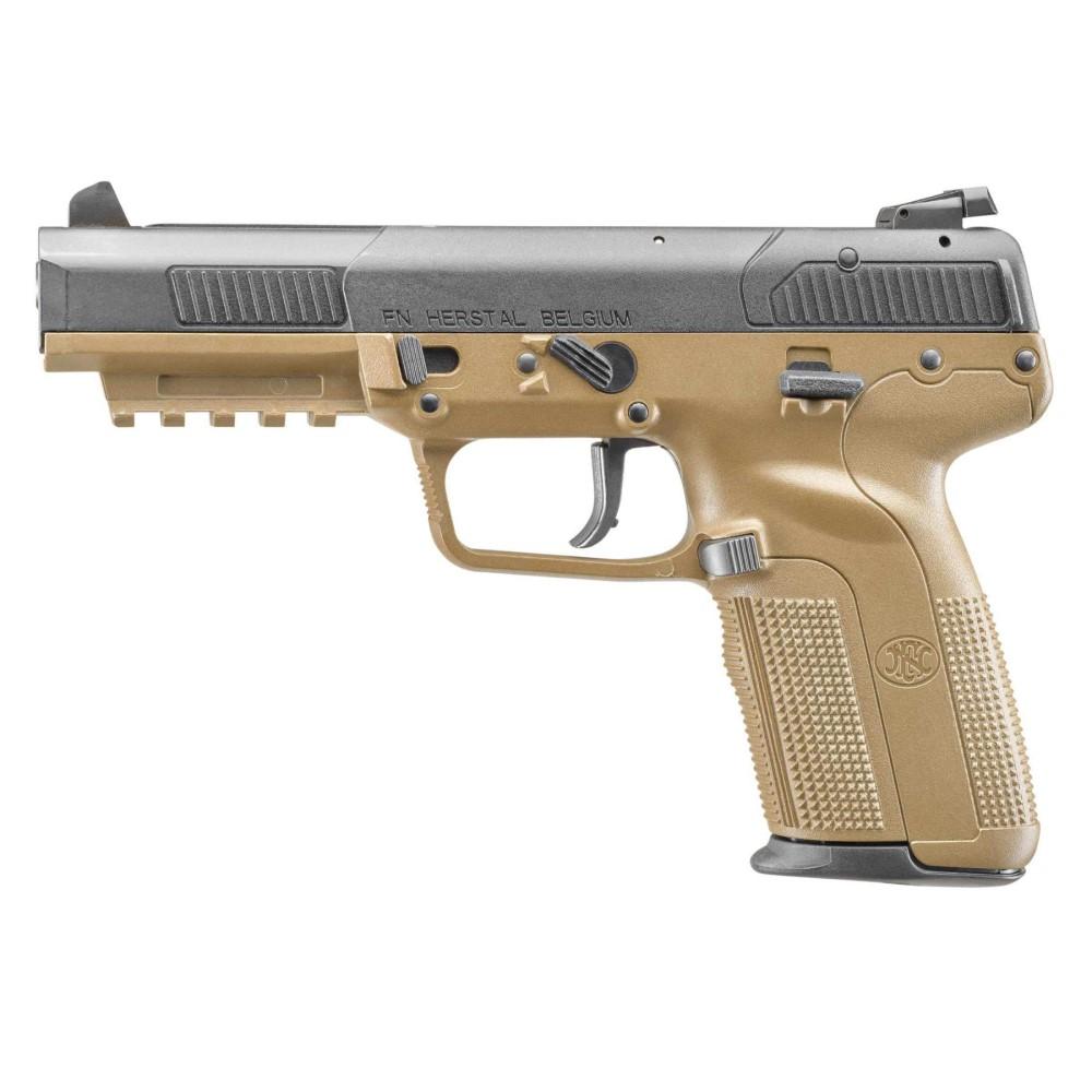 FN Five-seveN Handgun 5.7x28mm 10rd Magazines (3) 4.8" Barrel FDE CA Compliant Picture of FN USA FN Five-seveN 5.7x28mm FDE/Bk Ajs (3)10rd CA