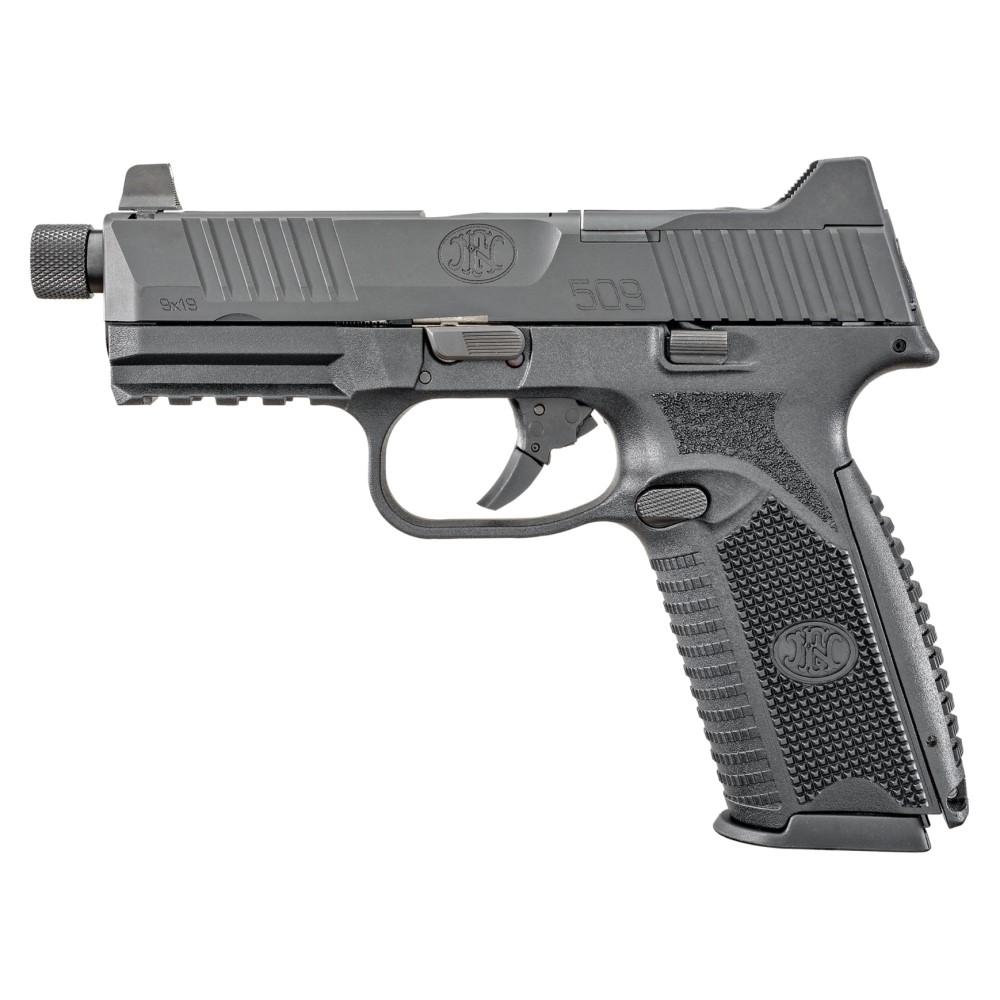 FN 509 Tactical Handgun 9mm Luger 10rd Magazines (2) 4.5" Threaded Barrel Black NMS Picture of FN USA FN 509T NMS 9MM BLK/BLK NS 2X10RD