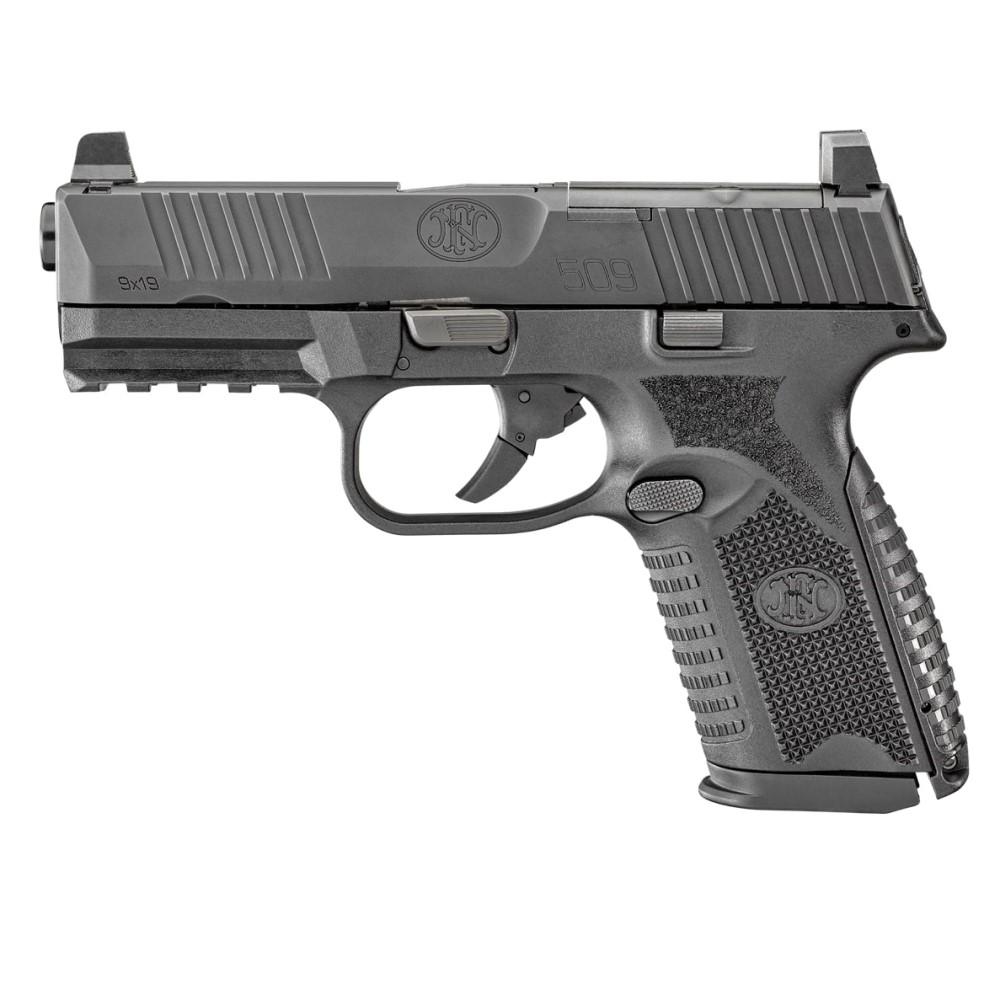 FN 509 Midsize MRD Handgun 9mm Luger 15rd Magazines (2) 4" Barrel Black NMS Picture of FN USA FN 509M 9MM MRD NMS BLK/BLK 2X15RD