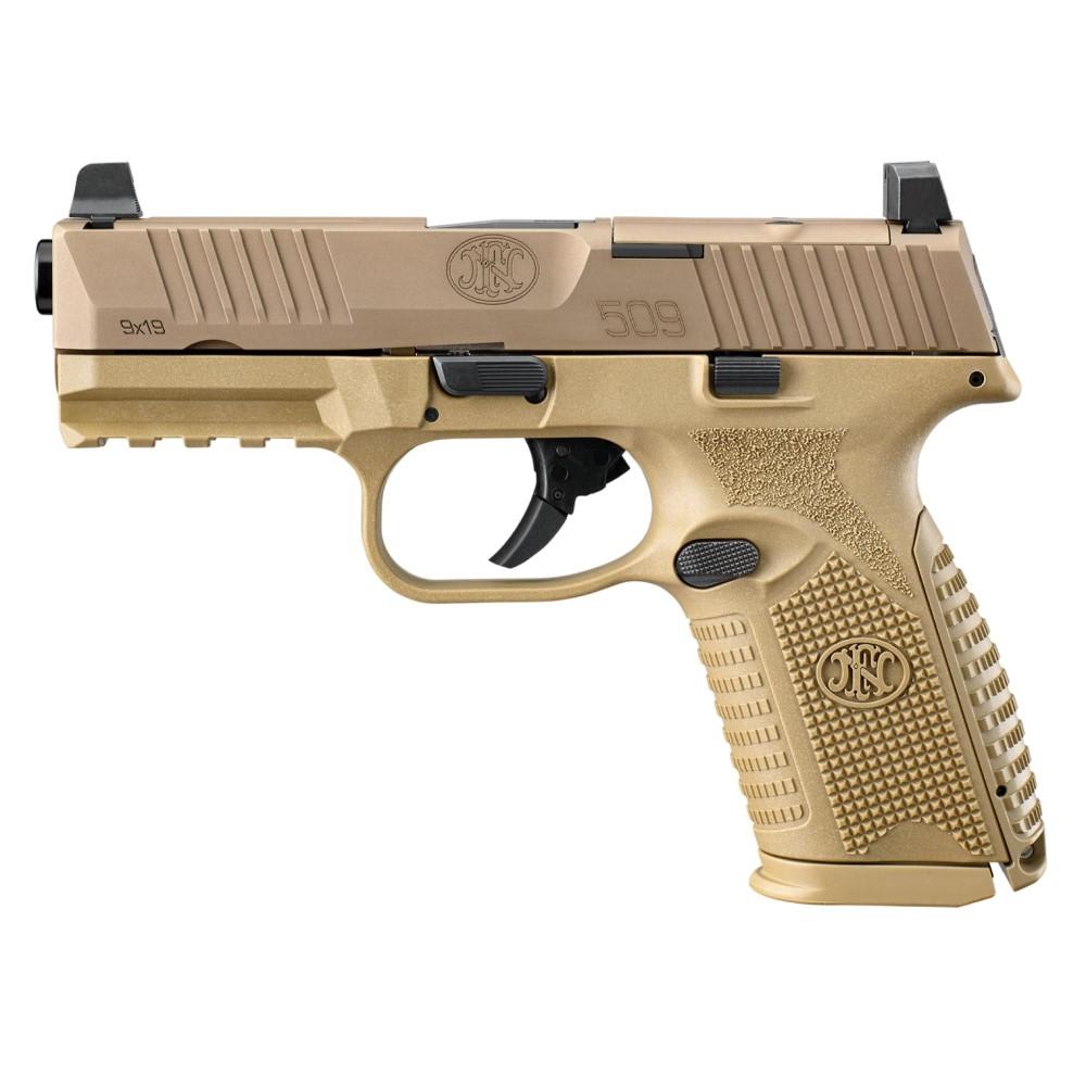 FN 509 Midsize MRD Handgun 9mm Luger 10rd Magazines (2) 4" Barrel FDE NMS Picture of FN USA FN 509M 9MM MRD NMS FDE/FDE 2X10RD