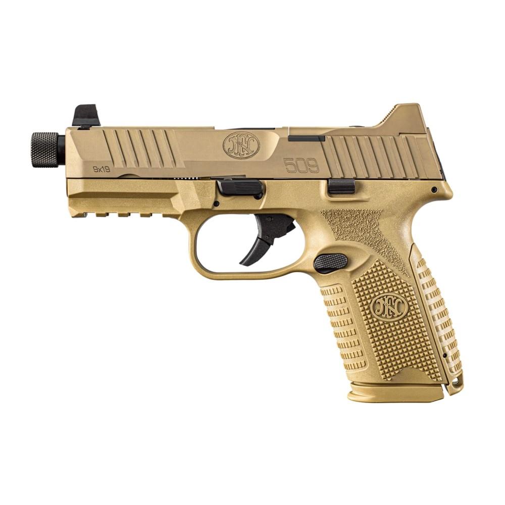FN 509 Midsize Tactical Handgun 9mm Luger 10rd Magazines (2) 4.5" Threaded Barrel FDE NMS Picture of FN USA FN 509M 9MM T NMS FDE/FDE NS 2X10RD