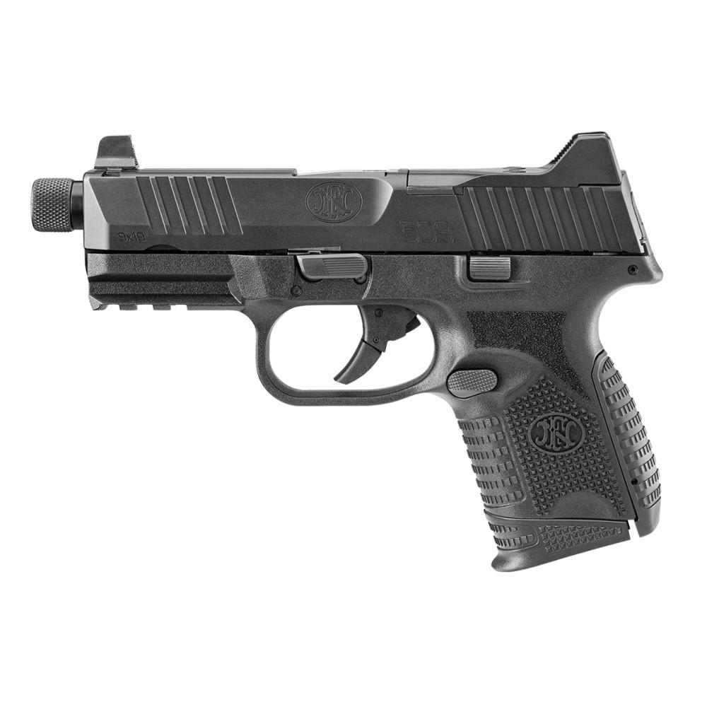 FN 509 Compact Tactical Handgun 9mm Luger 12rd & 24rd Magazines (2) 4.32" Barrel Black Picture of FN USA FN 509C T 9MM BLK/BLK 1X12+1X24RD
