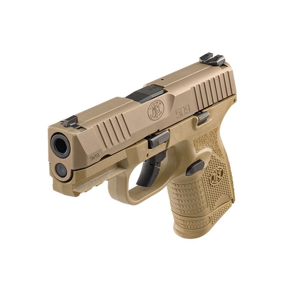 FN 509 Compact Handgun 9mm Luger 10rd Magazines (2) 3.7" Barrel FDE NMS Picture of FN USA FN 509C NMS 9MM FDE/FDE 2X10RD