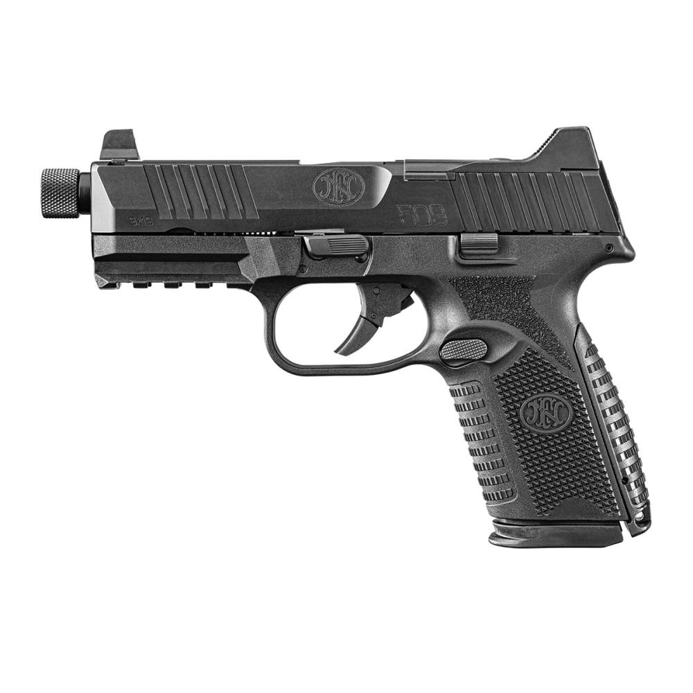 FN 509 Midsize Tactical Handgun 9mm Luger 15rd & 24rd Magazines (2) 4.5" Threaded Barrel Black NMS Picture of FN USA FN 509M T NMS 9MM BLK/BLK NS 1X15+1X24RD