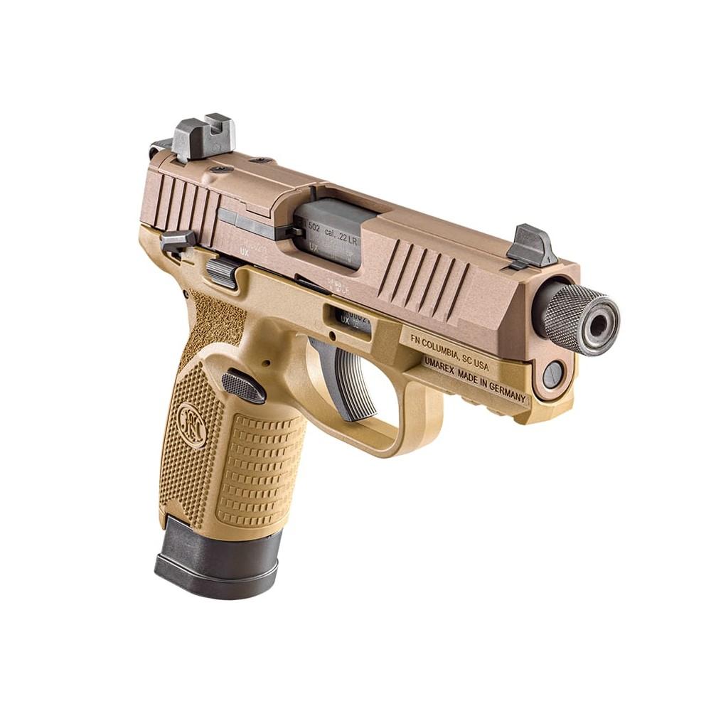 FN USA 502 Tactical Handgun .22 LR 10rd Magazines (2) 4.6" Threaded Barrel FDE Picture of FN USA FN 502 T 22LR FDE/FDE 2X10RD