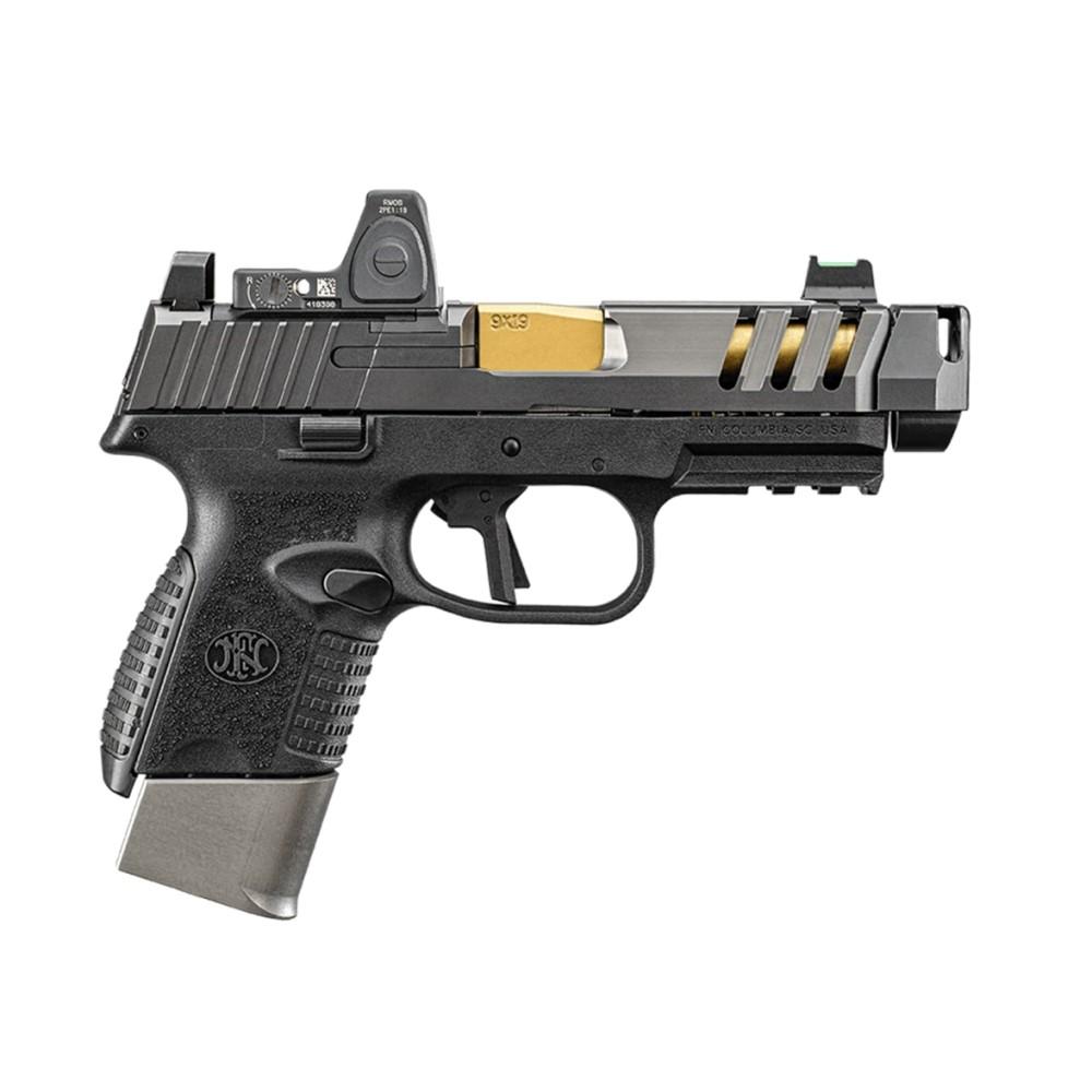 FN 509 CC Edge Handgun 9mm Luger 12rd (1) & 15rd (2) Magazines 4.2" Barrel Black NMS Picture of FN USA FN 509 CC EDGE 9MM NMS BLK/GRY 1X12+2X15RD