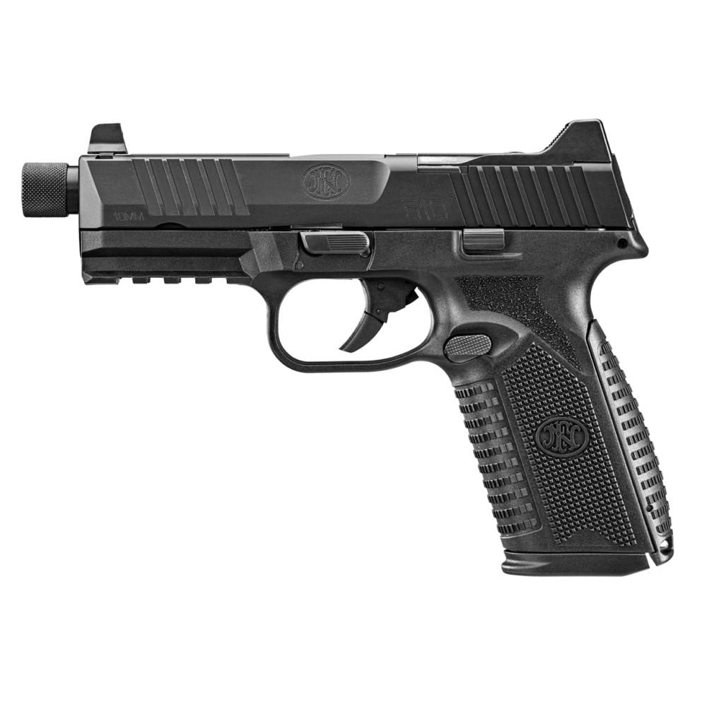 FN 510 Tactical Handgun 10mm 10rd Magazines (2) 4.71" Threaded Barrel Black NMS Night Sights Picture of FN USA FN 510 T NMS 10MM BLK/BLK NS 2X10RD