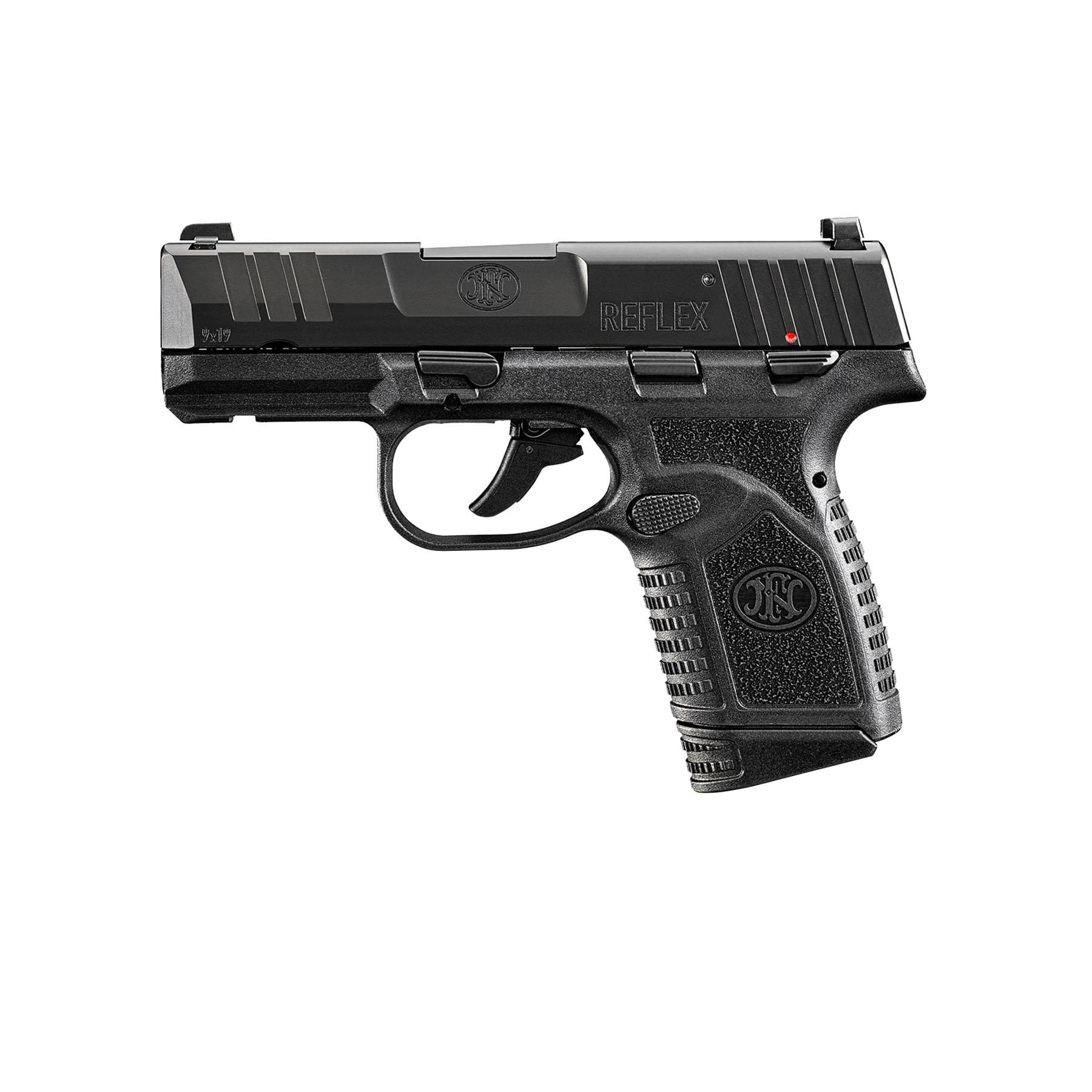 FN Reflex MS Handgun 9mm Luger 11(1)&15(1)rd Magazines 3.3" Barrel Manuel Safety Black Picture of FN USA FN REFLEX MS BLK/BLK 1X11+1X15