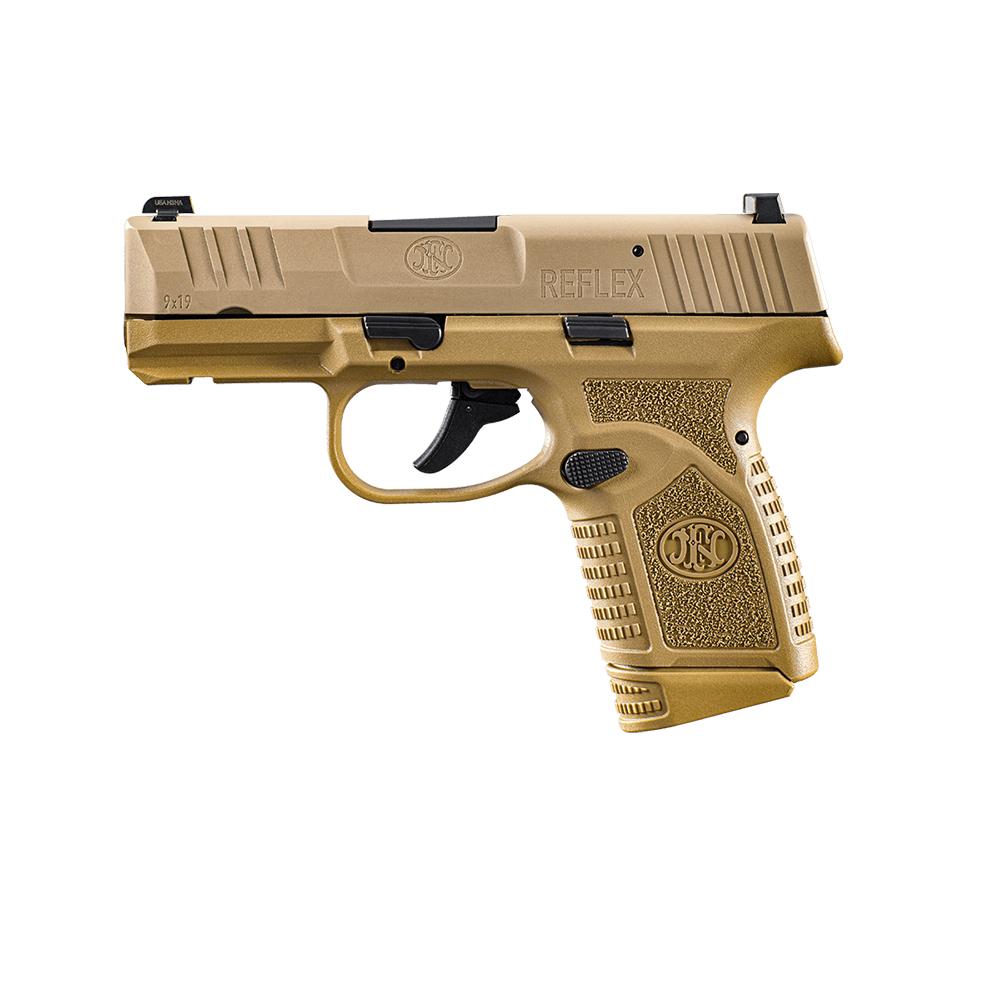 FN Reflex MS Handgun 9mm Luger 11rd (1) & 15rd (1) Magazines 3.3" Barrel FDE Picture of FN USA FN REFLEX MS FDE/FDE 1X11+1X15