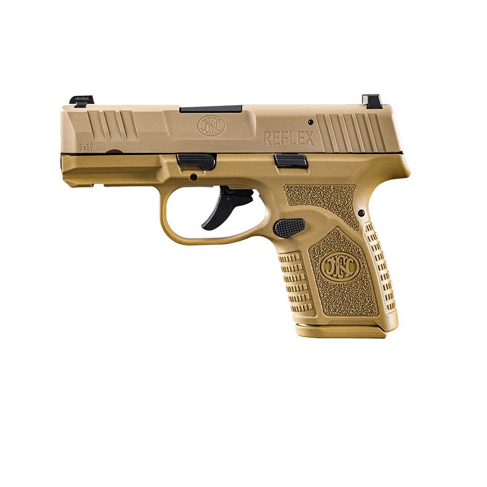FN Reflex MS Handgun 9mm Luger 11rd (1) & 15rd (1) Magazines 3.3" Barrel FDE Picture of FN USA FN REFLEX MS FDE/FDE 1X11+1X15
