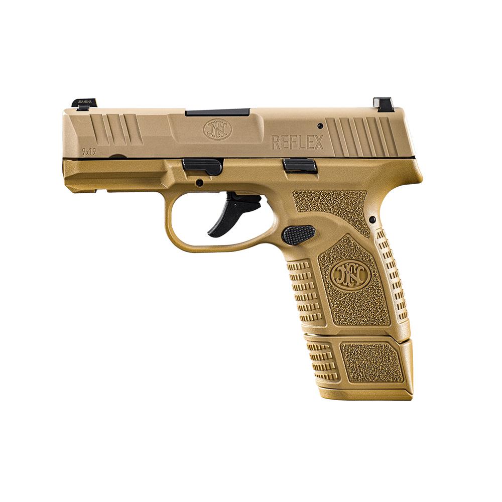 FN Reflex MS Handgun 9mm Luger 11rd (1) & 15rd (1) Magazines 3.3" Barrel FDE Picture of FN USA FN REFLEX MS FDE/FDE 1X11+1X15