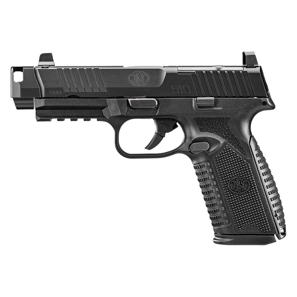 FN 510 MRD Handgun 10mm Auto 15rd Magazine (2) 4.1" Barrel Compensator Black Picture of FN USA FN 510 MRD COMP BLK/BLK 2X15