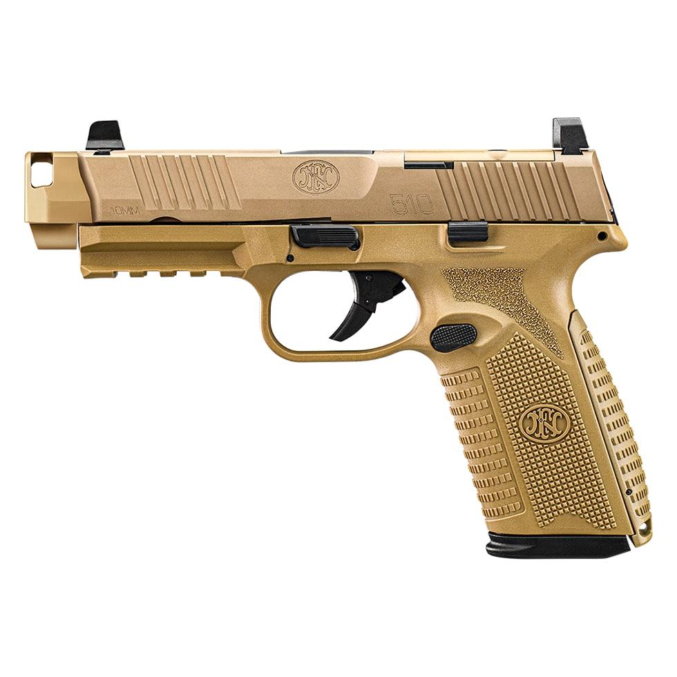 FN 510 MRD Handgun 10mm Auto 15rd Magazine (2) 4.1" Barrel Compensator FDE Picture of FN USA FN 510 MRD COMP FDE/FDE 2X15