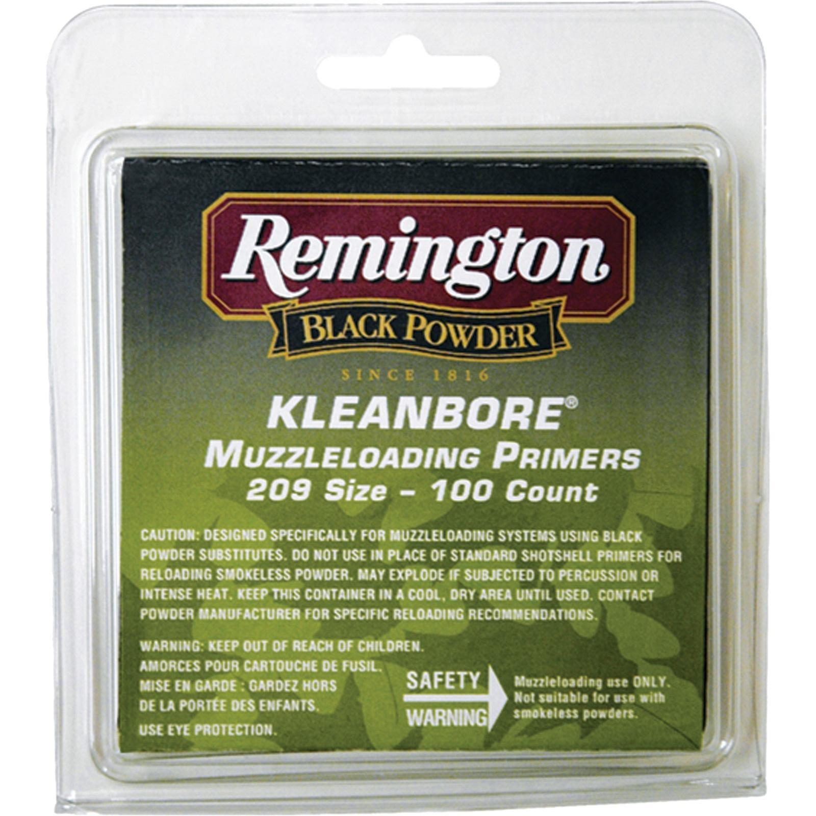 Remington Kleanbore Muzzleloading Primers 100/ct Picture of Remington Bulk Components REMINGTON PRIMER #209 KLEANBORE MUZZLELOADING 100/CT