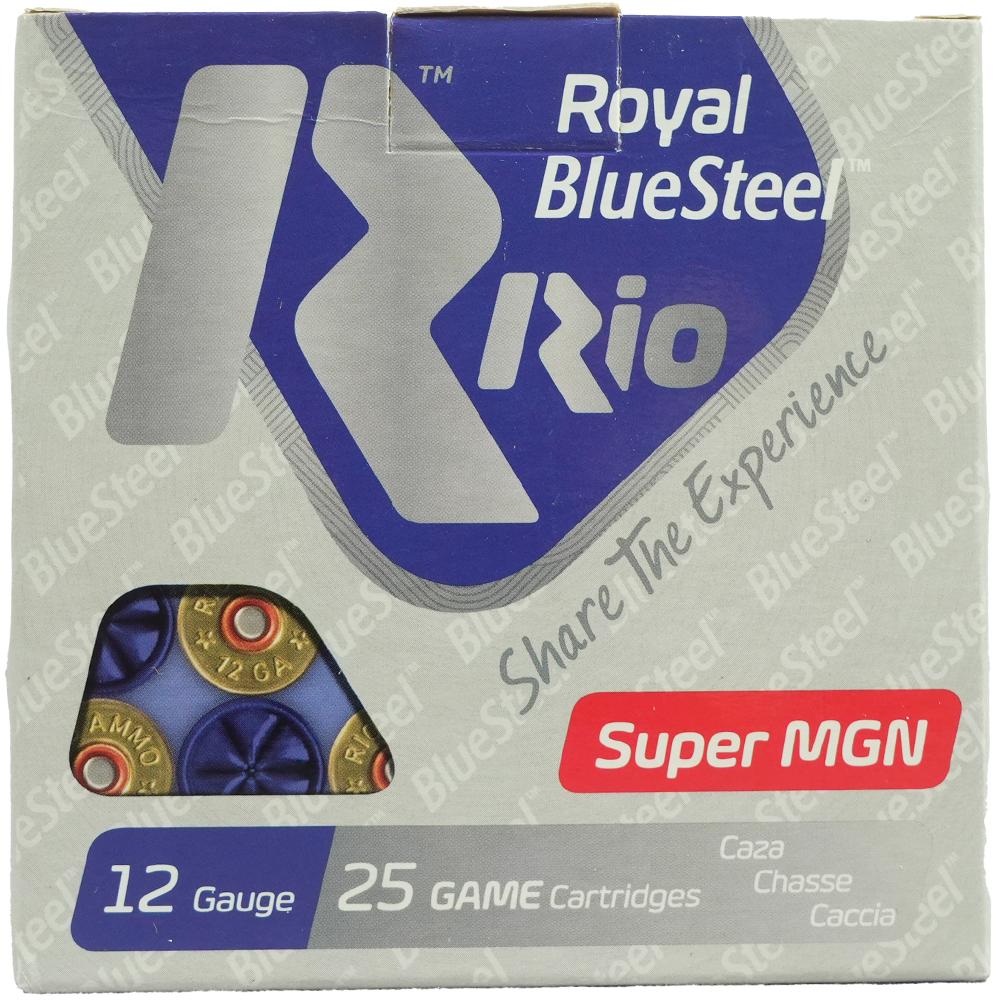 Rio Royal BlueSteel 12 ga 3 1/2" MAX 1 3/8 oz #3 1550 fps - 25/ct Picture of Rio Outdoors Corp RIO Royal BlueSteel 12GA 3.5" 1-3/8oz #3 1550 FPS