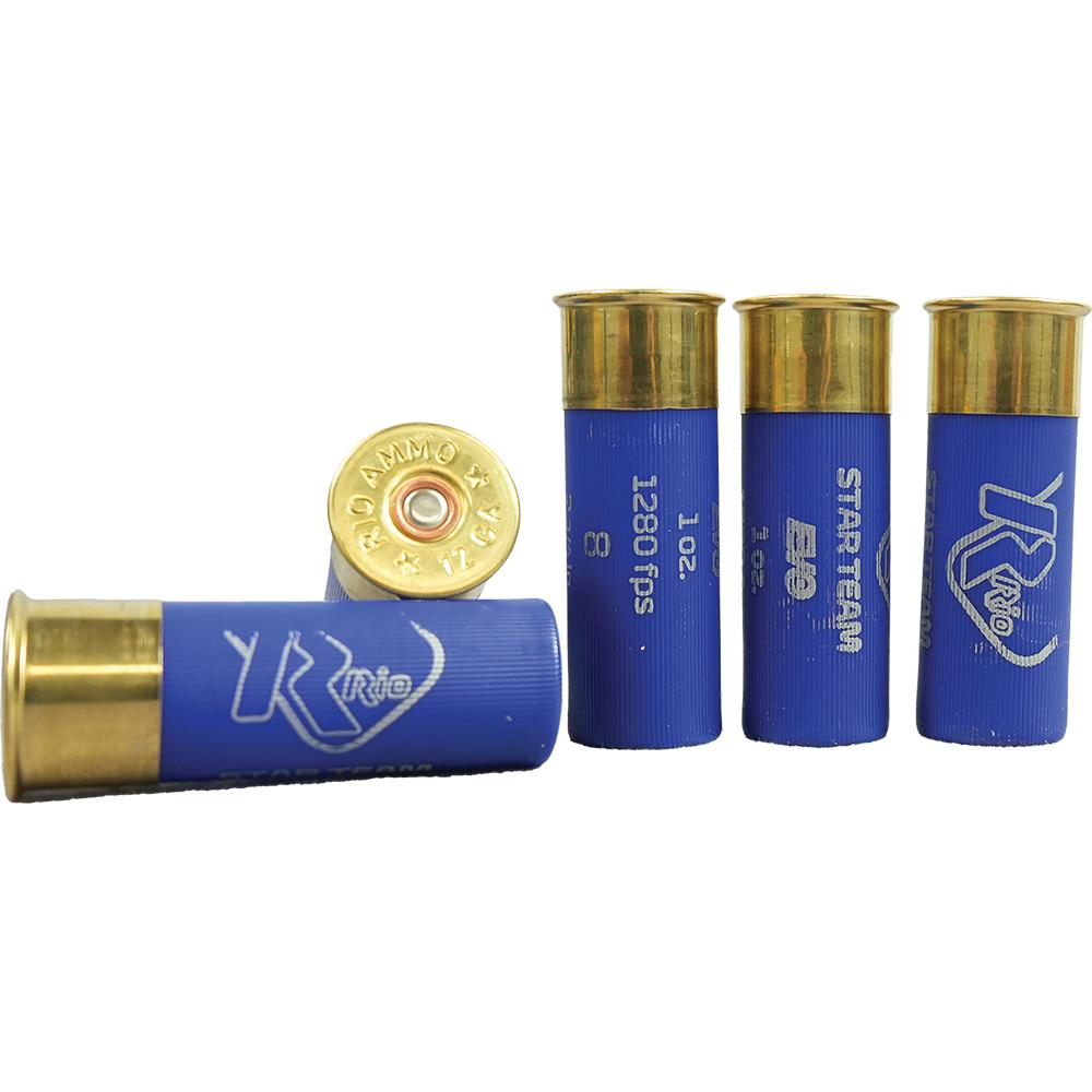 Rio Star Team EVO Shotshells 12ga 2-3/4" 1oz #8 1280 fps 25/ct Picture of Rio Outdoors Corp Star Team EVO 12GA 2 3/4" MAX 1oz #8 1280 FPS
