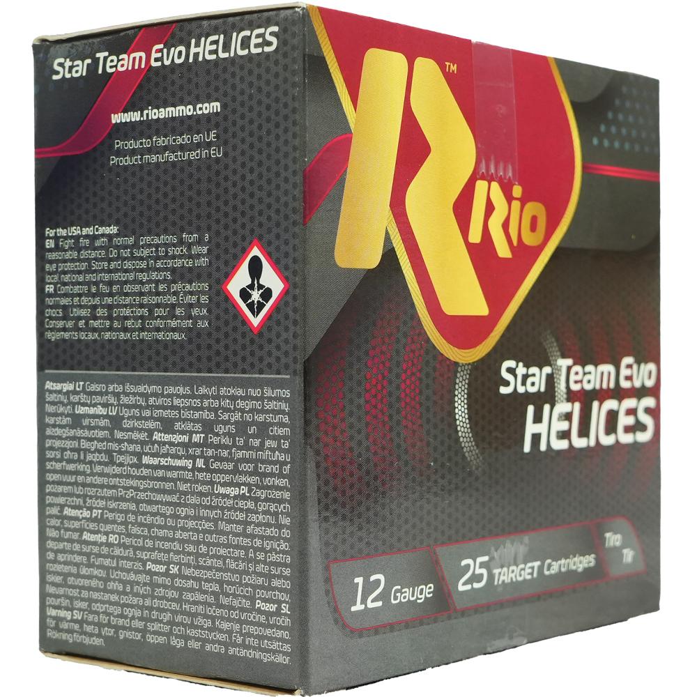 Rio Star Team EVO Helice HV Shotshell 12ga 2-3/4" 1oz 1315 fps #7.5 25/ct Picture of Rio Outdoors Corp Star Team EVO Helice HV 12ga 2-3/4" 1315fps 1oz #7.5